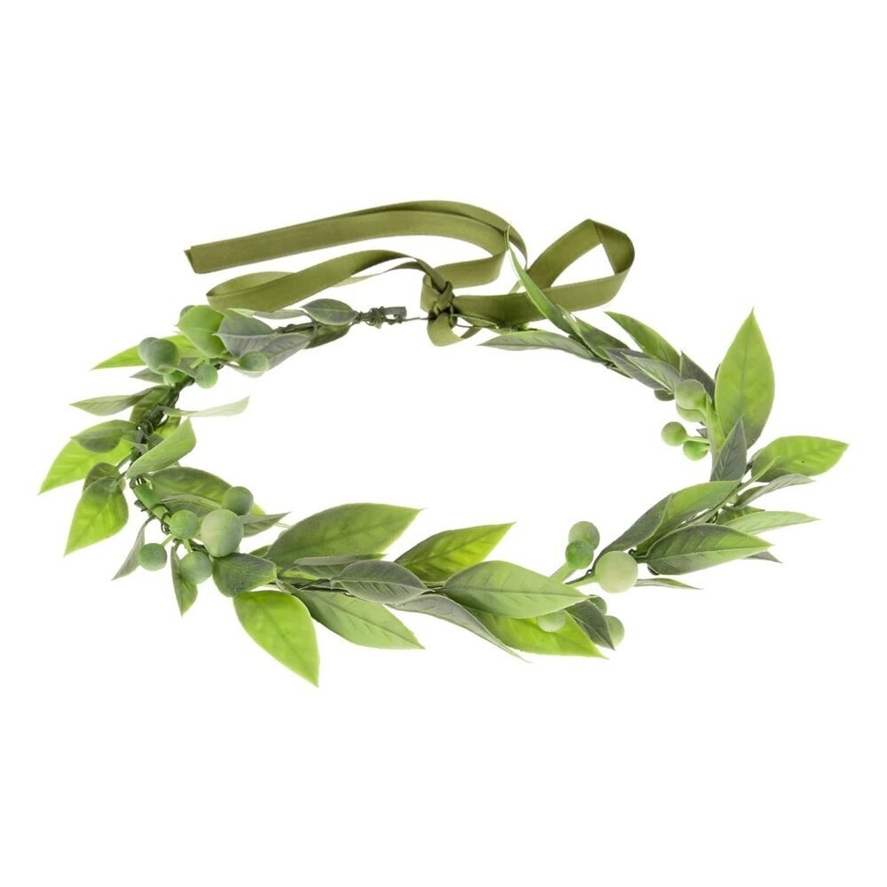 Bridal Green Leaf Crown Eucalyptus Flower Women Girls Bohemian Headpiece Floral